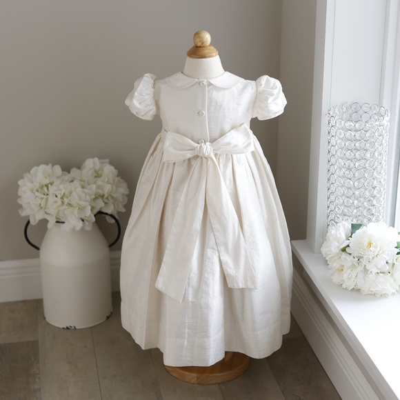 Strasburg Ivory Silk Smocked Dress Size 3 Special Occasion Flower Girl NWT - Picture 5 of 10